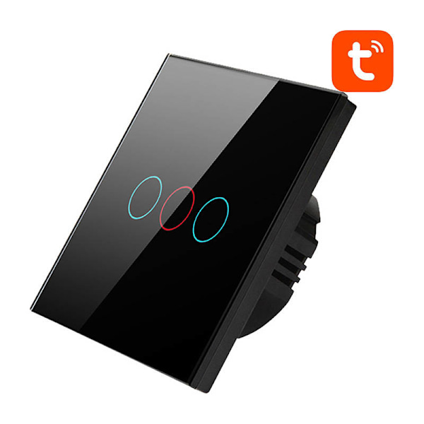 Smart Light Switch WiFi Avatto TS02-EU-B3 3-vejs TUYA (sort)