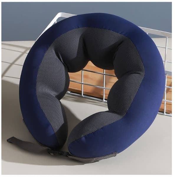 Memory Foam Ärtkudde - U-formad Nackstöd för Resor, Kontor och Hemma Blue Blue