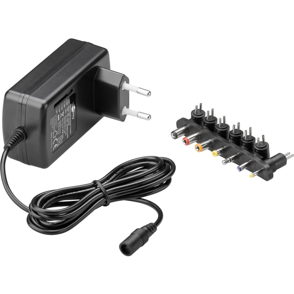 Universalnätdel (9 V - 24 V max. 24 W / 1,5 A) Svart