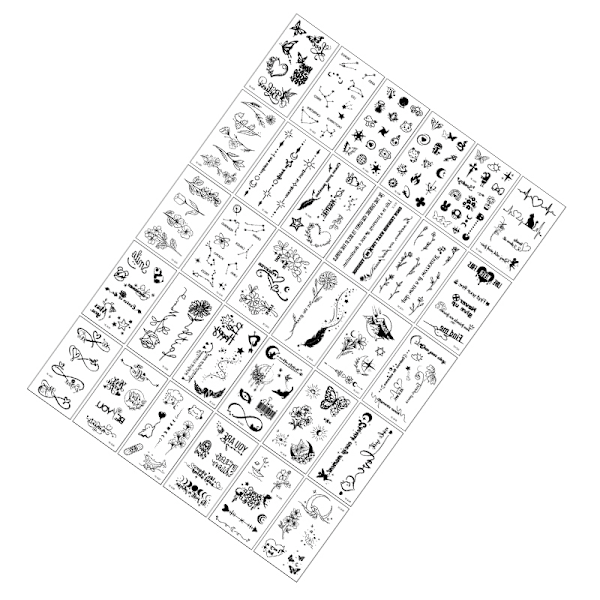 Fräscha temporära tatueringsdekaler - Blandade designer