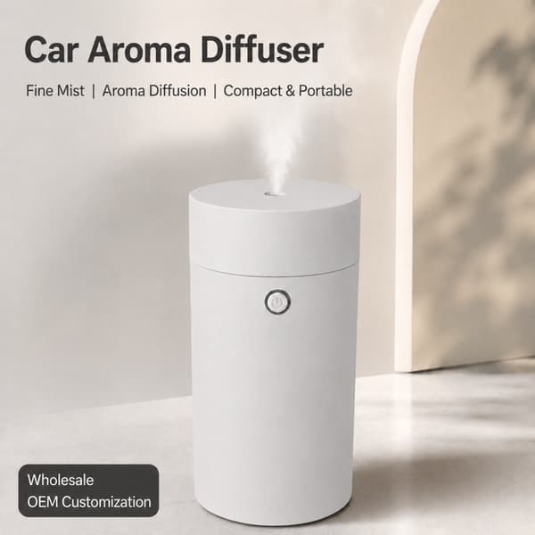 USB ultralyds aroma-diffuser 55ml til bil og skrivebord – bærbar cool-mist, lav støj, automatisk slukning, USB 5v 5w