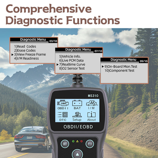 OBD2 Scanner bildiagnoseværktøj Bilfejlkodelæser Engine Analyzer