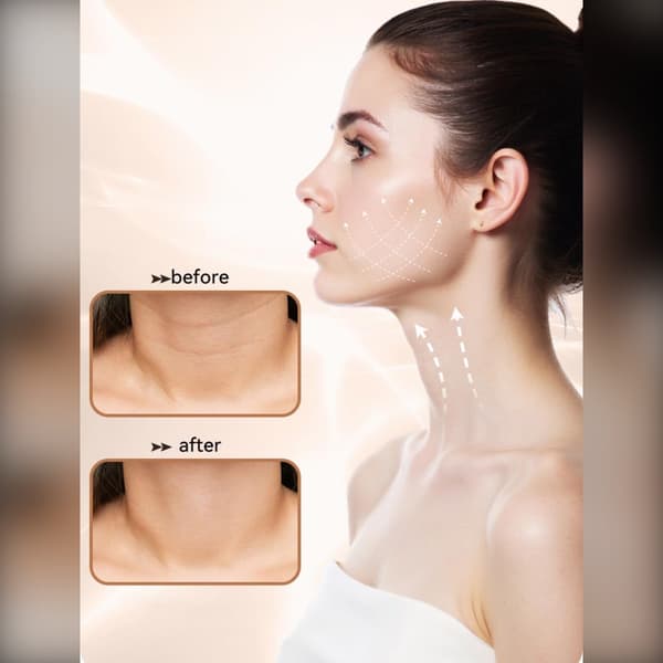 Microcurrent Hals Rynke Massager: Strammer, Løfter & Forynger Din Halshud Black Black