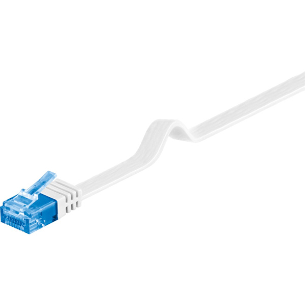 CAT 6A litteä patch-kaapeli, U/UTP, valkoinen