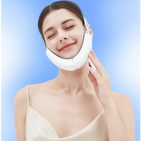 Smart Ansigtsmassager med engelske stemmemeddelelser - 3D Ansigtsløftnings- og slankeenhed White White