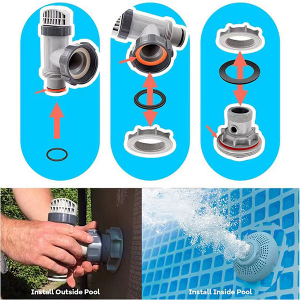 INF Gummipakninger til Intex poolstolper, 2-pakning