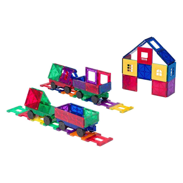 Magneettilaatat 3D Train Playmags 153 - 50 kpl setti