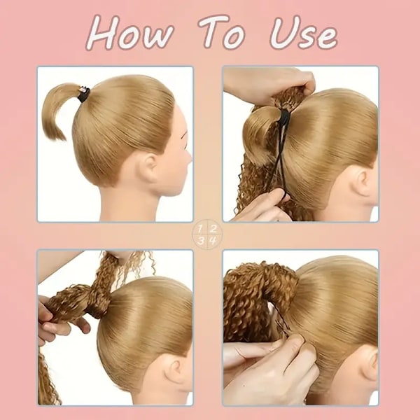 Lockigt hästsvansförlängning: Lägg till volym med Clip In Hair Piece Svart