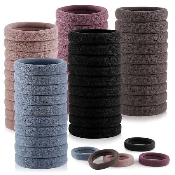 100 stk. Hårbånd med høj elasticitet, nylonhårbånd til kvinder og piger MultiColor