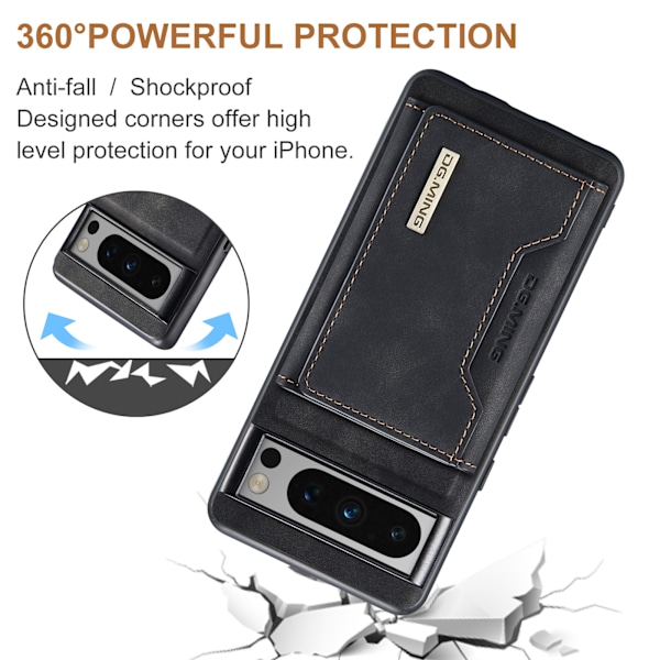 M2 Magnetiskt Plånboksfodral för Google Pixel Google Pixel 9/Google Pixel 9 Pro