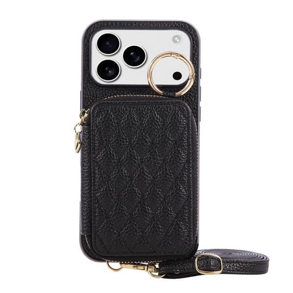 Chic Lychee Tekstur PU Læder Crossbody Wallet Case Kompatibel med iPhone 17 Pro Max