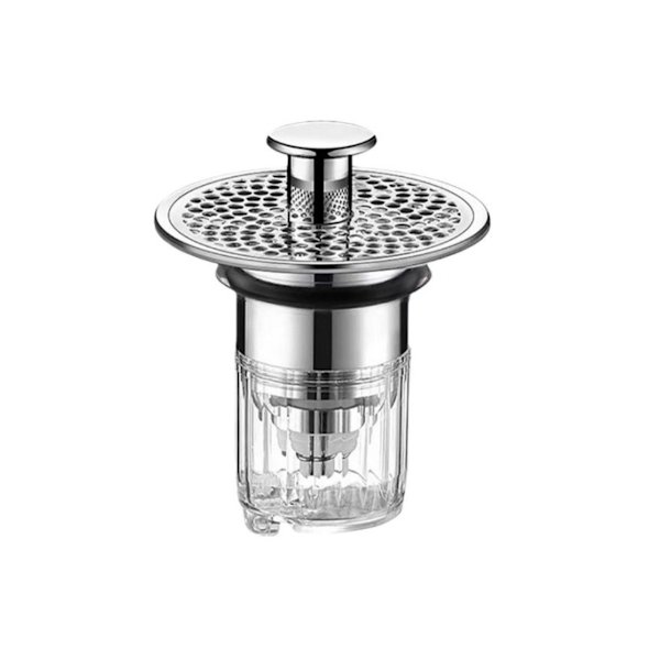 Universal Pop Up Vask Affaldsprop med Anti-Tilstopningsfilter til Standardvaske - Ideel til DK Marked Silver Silver