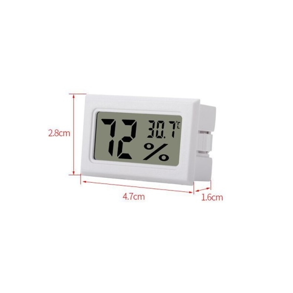 Mini LCD Hygrometer / Termometer Vit  1-pack