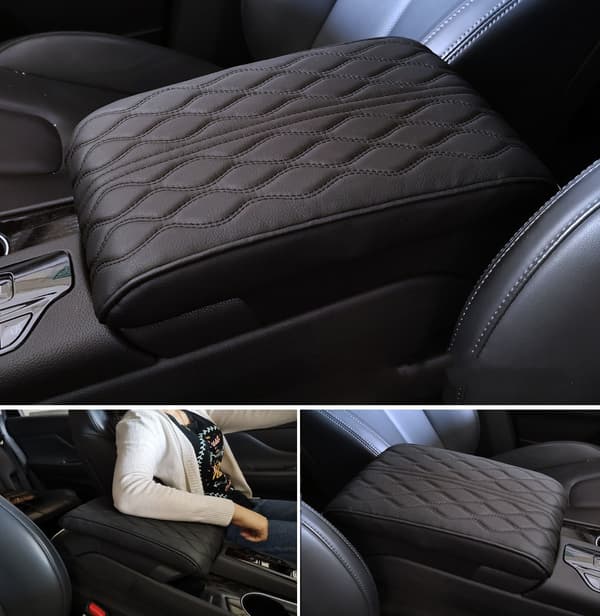 Autoarmlæn Sædebetræk Centerkonsol Mat Black Black