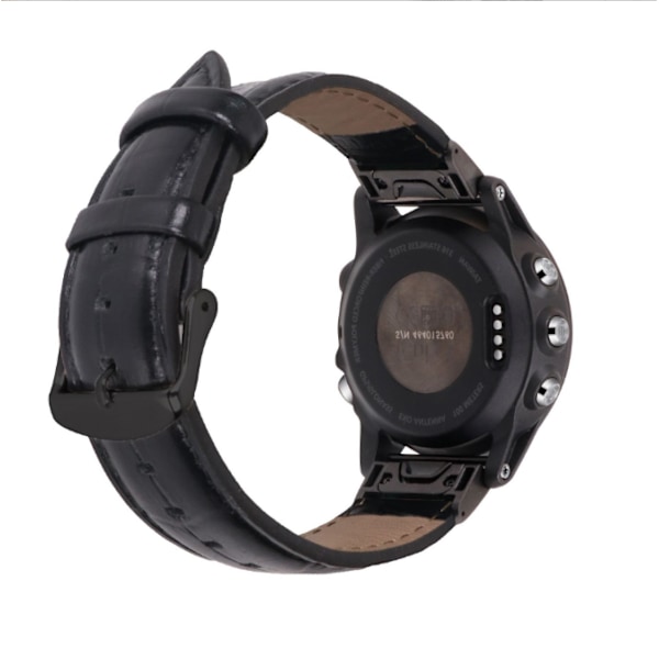 Aito nahkaranneke Garmin Fenix 7X 7S -kellolle Musta 20 mm