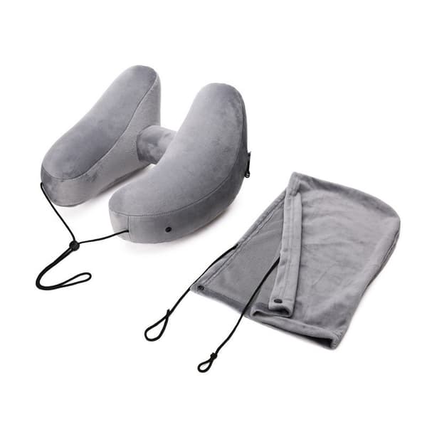 Uppblåsbar Nackkudde med Huva Grey Grey