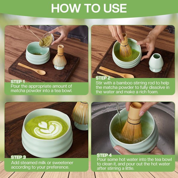 Matcha Visp Set CT Litet Set 4st Ljusgrön Keramik