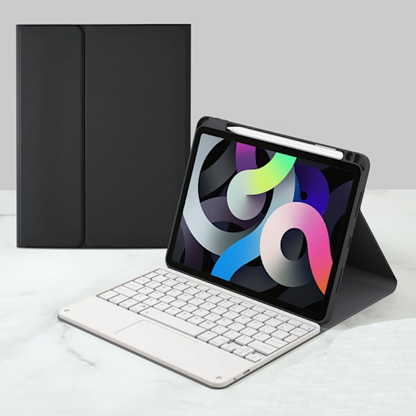 Slank beskyttelsesetui med touchpad-tastatur til iPad iPad Pro 11 M4 Sort hvid