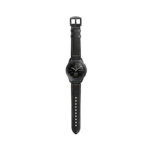 Silikon- och läderrem för Galaxy Watch 3/5 Svart 22 mm