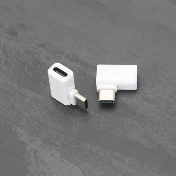 240W 80Gbps USB-C Hona till USB-C Hane Sidoböjd Adapter - 2-pack White White