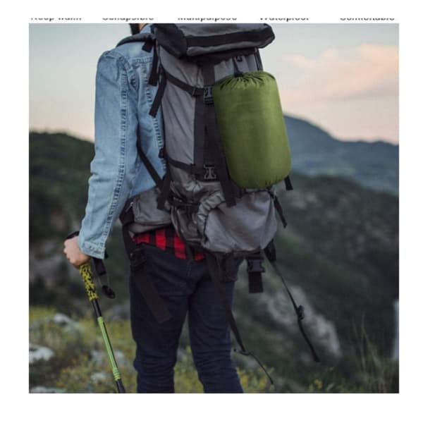 Sovepose til voksne, 180 cm polyester vintersovepose til camping og vandring med konvolutdesign og tæppefunktion Green Green