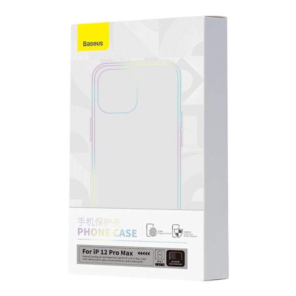 Läpinäkyvä kotelo ja karkaistu lasi -setti Baseus Corning iPhone 12 Pro Maxille