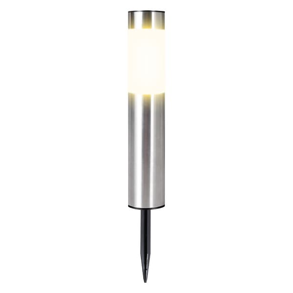 Cylindrisk Gräsmatta Lampa (Silver) - 2-pack Warm white lights Warm white lights