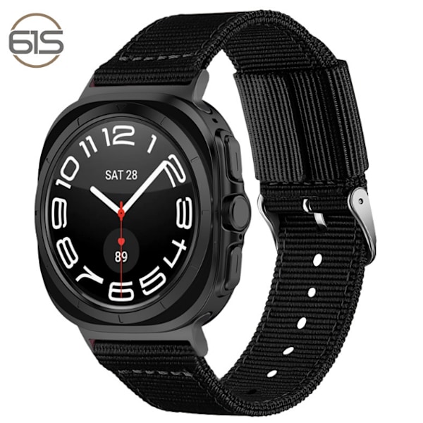 Klockarmband i Nylon för Samsung Watch 7 Ultra 22 mm Svart