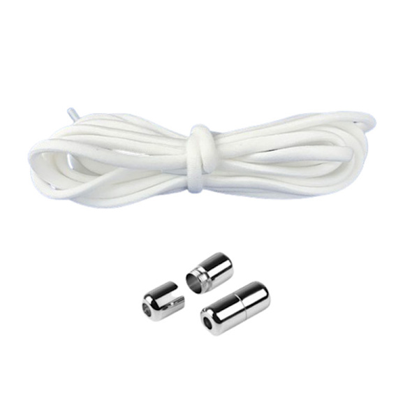 Elastiska Knytfria Skosnören med Spänne White White