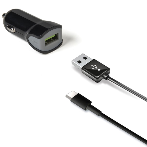 Celly Billaddare + USB-C-kabel 2,4A 12W Svart