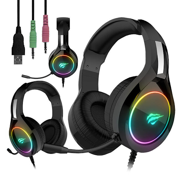 Spelhörlurar Havit GAMENOTE H2232D RGB USB+3.5mm