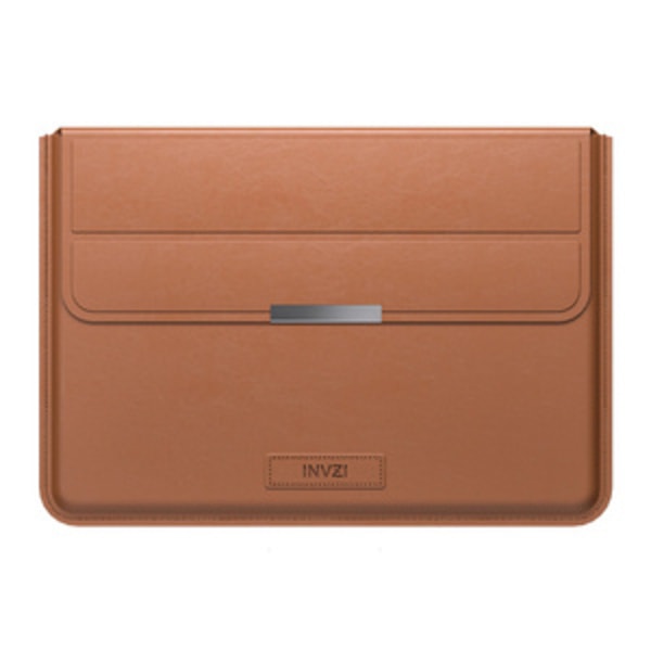 INVZI läderfodral / skal med stativfunktion för MacBook Pro/Air 15"/16" (brun)