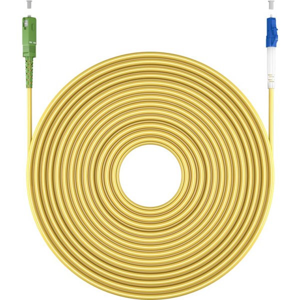 Fiberoptisk kabel (FTTH), Singlemode (OS2) Yellow, gul (Simplex), 15 m
