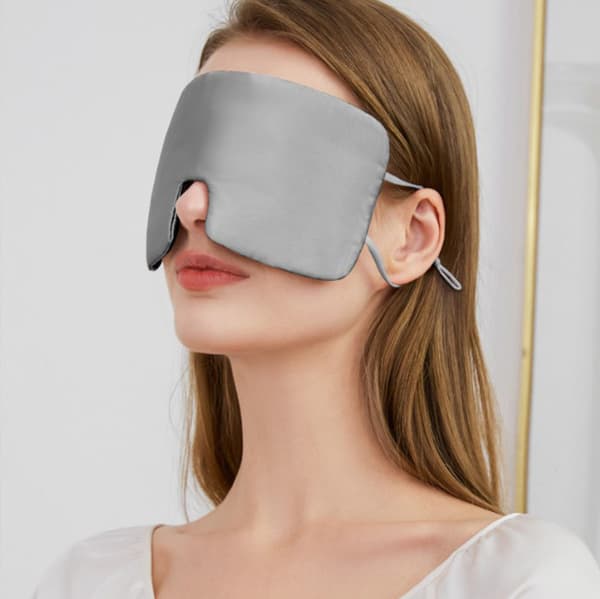 Overdimensioneret silkesøvnmaske til mænd og kvinder Grey Grey