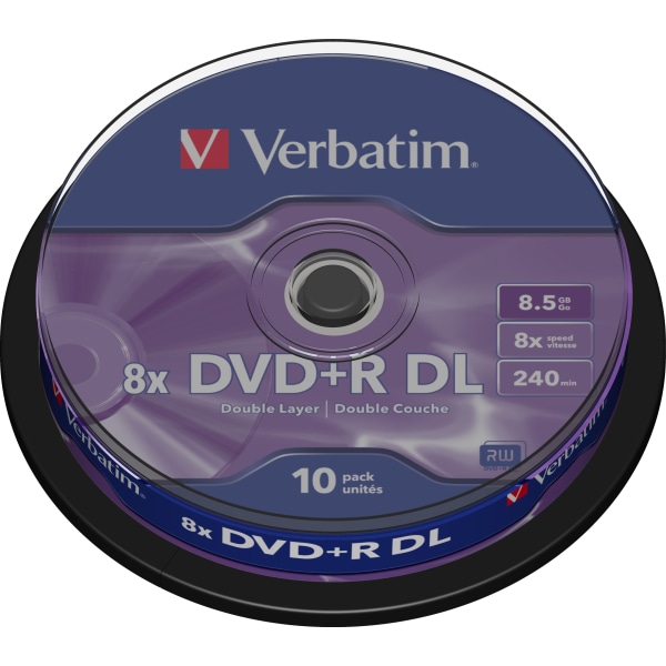 DVD+R DL, 8x, 8.5 GB/240 min, 10-pack spindel, AZO