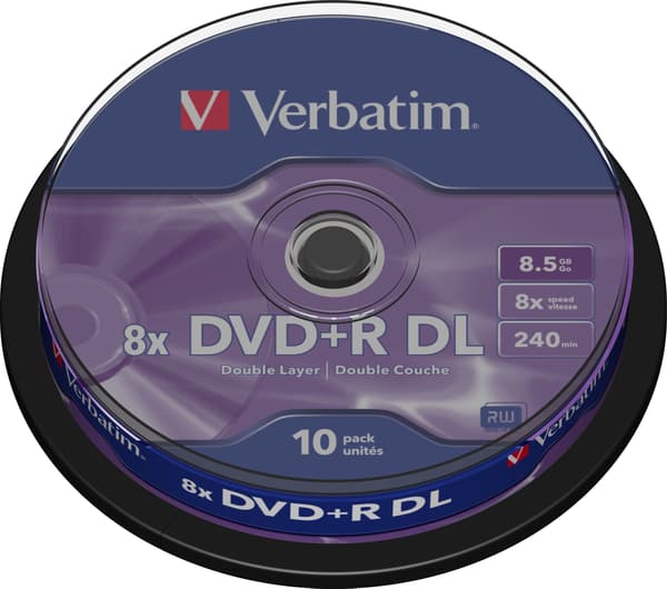 DVD+R DL, 8x, 8.5 GB/240 min, 10-pack spindel, AZO