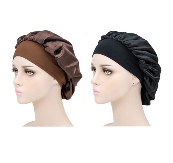 Sovmössa - Skyddar håret när du sover 2-pack Brown+Black Brown+Black
