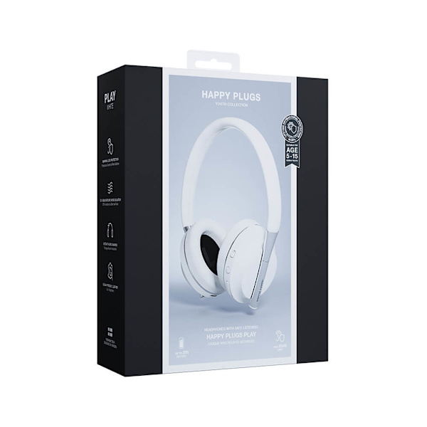 Play Hörlur Over-Ear 85dB Trådlös Vit