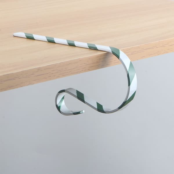 4-pak rustfri stål 12 cm strømpekroge - pejs- og julepyntbøjler green+white green+white