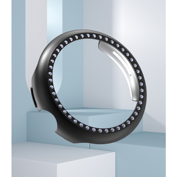 Google Pixel Watch 3 -kotelo, PC ja tekojalokivisuojakuori Musta 45 mm
