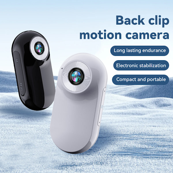 INF Mini Action-kamera, Motorcykel Bodycam, Hjelmkamera 1080P Hvid
