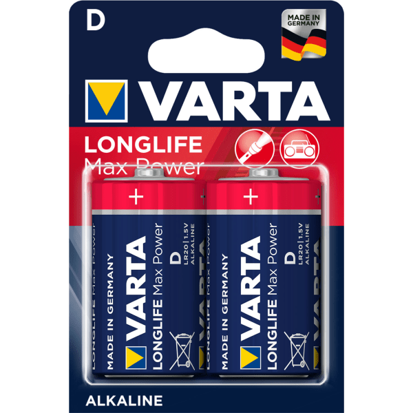 Varta Longlife Max Power D / LR20 Batteri 2-pack