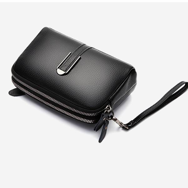 Trendy crossbody taljetaske med skulderrem Sort