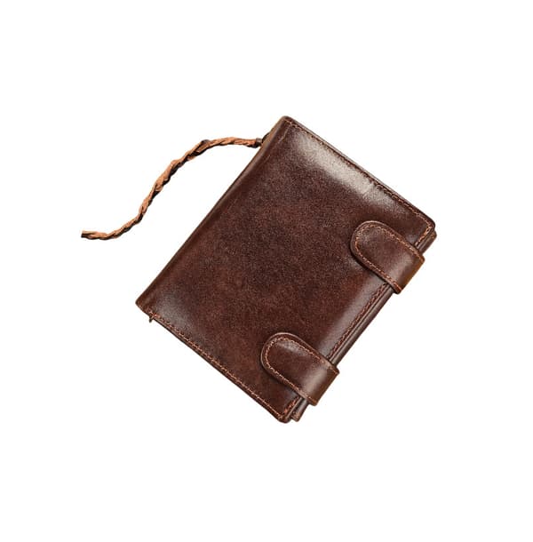 RFID-blockerande Läderplånbok för Män, Smal Bifold Plånbok med Presentask coffee coffee