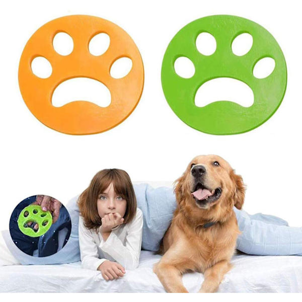 Pälsborttagare för kläder - tar bort hund/katthår Grön/Gul 2-pack