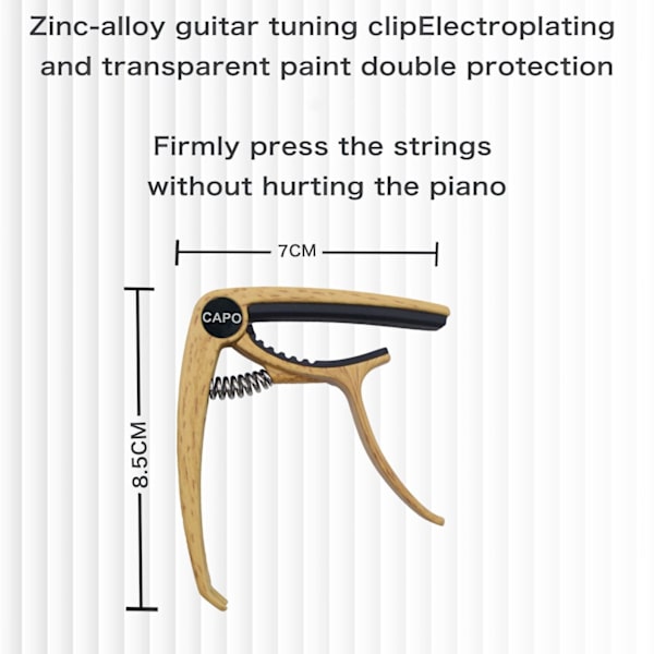 Guitar Capo i zinklegering til akustiske guitarer Lys træ farve
