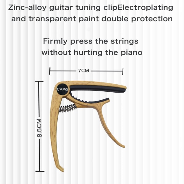 Zinc Alloy Guitar Capo för akustiska gitarrer Ljus träfärg