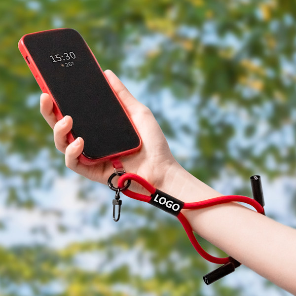 Justerbart Lanyard Opladerkabel - Bærbar Data Synkronisering Red Red