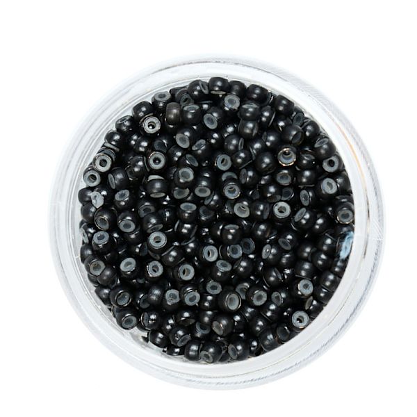Nano silikonforede mikroringe til hårextensions Black Black