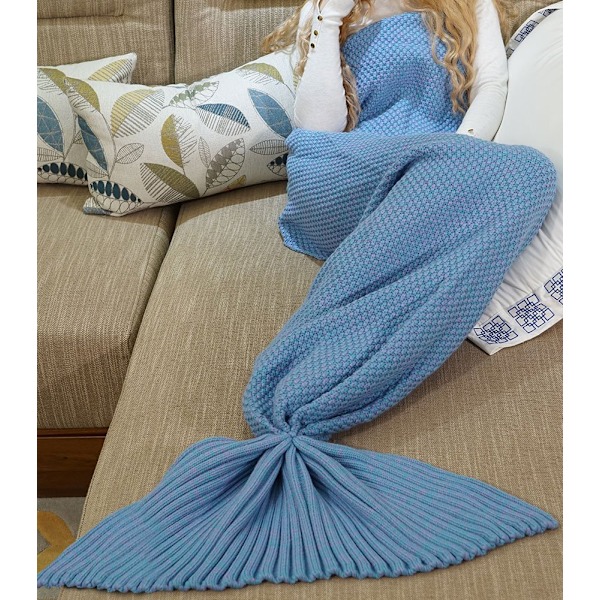 Sjöjungfru filt för vuxna - Premium. Mermaid tail blanket